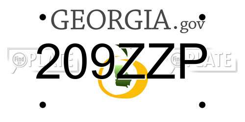 209ZZP Georgia License Plate