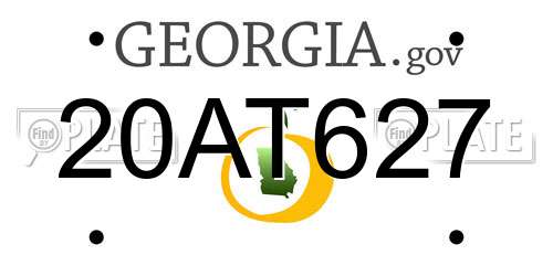 20AT627 Georgia License Plate