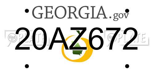 20AZ672 Georgia License Plate