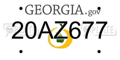 20AZ677 Georgia License Plate