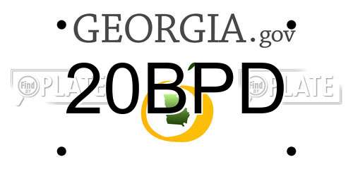 20BPD Georgia License Plate