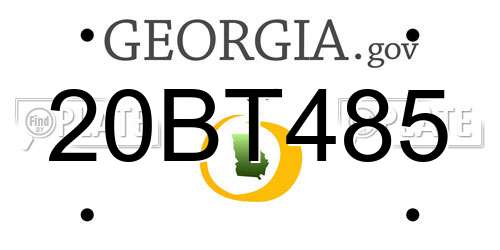 20BT485 Georgia License Plate