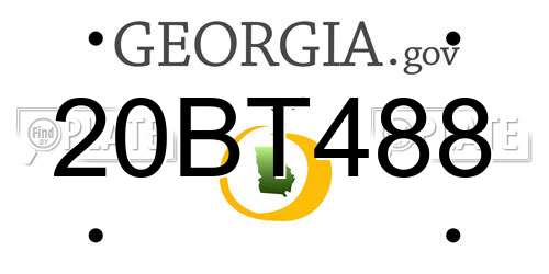20BT488 Georgia License Plate