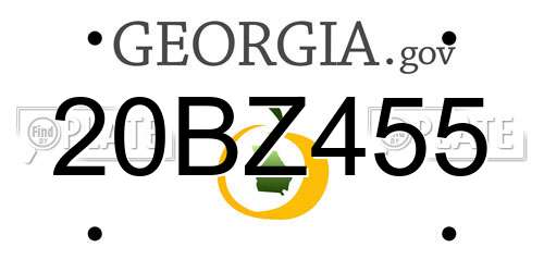 20BZ455 Georgia License Plate