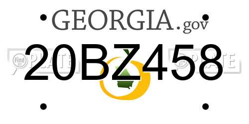 20BZ458 Georgia License Plate