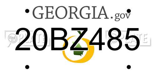 20BZ485 Georgia License Plate