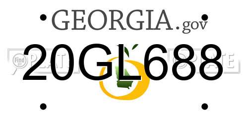 20GL688 Georgia License Plate