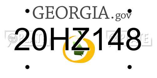 20HZ148 Georgia License Plate