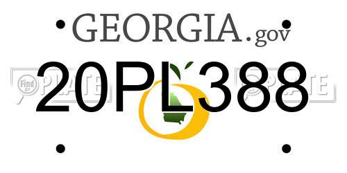 20PL388 Georgia License Plate