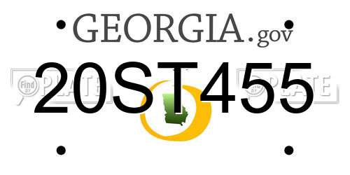 20ST455 Georgia License Plate