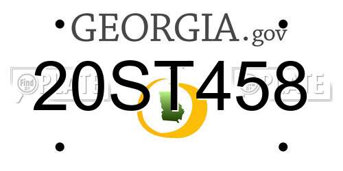 20ST458 Georgia License Plate