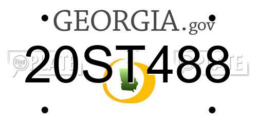 20ST488 Georgia License Plate