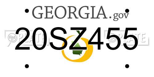 20SZ455 Georgia License Plate