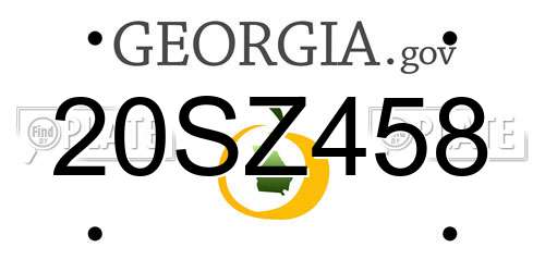 20SZ458 Georgia License Plate