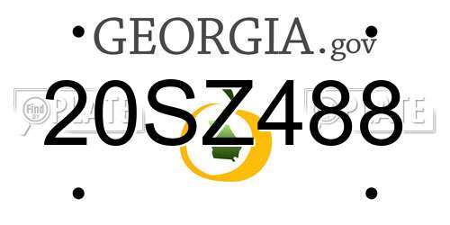 20SZ488 Georgia License Plate