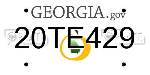 20TE429 Georgia License Plate