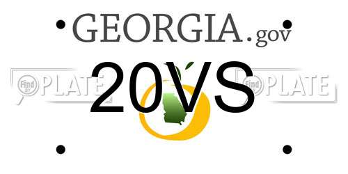 20VS Georgia License Plate