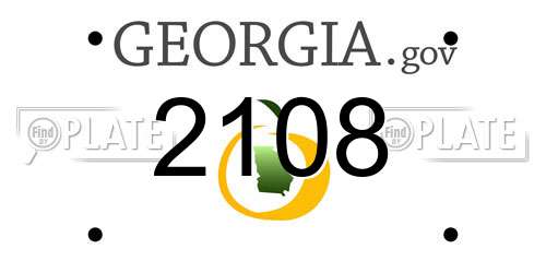 2108 Georgia License Plate