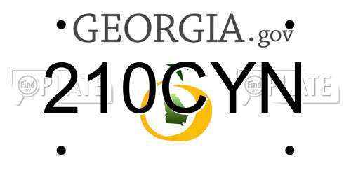 210CYN Georgia License Plate