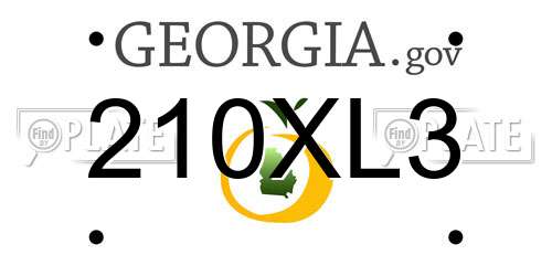 210XL3 Georgia License Plate