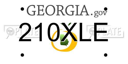 210XLE Georgia License Plate