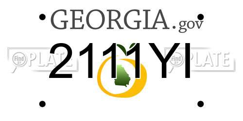 2111YI Georgia License Plate