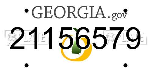 21156579 Georgia License Plate