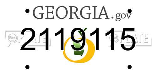 2119115 Georgia License Plate