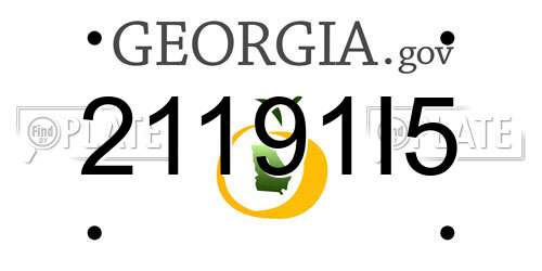 21191I5 Georgia License Plate