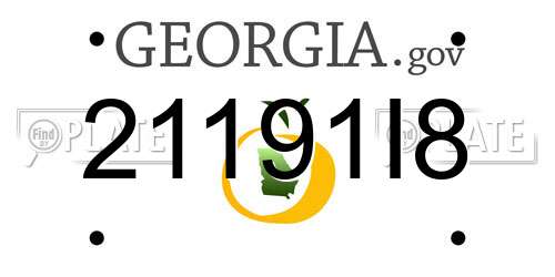21191I8 Georgia License Plate