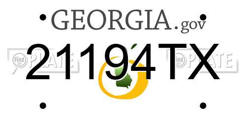 21194TX Georgia License Plate