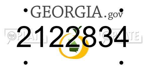 2122834 Georgia License Plate