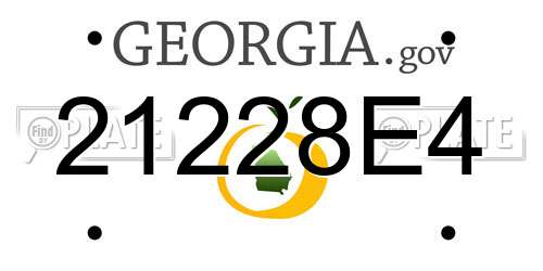 21228E4 Georgia License Plate
