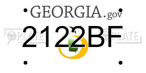 2122BF Georgia License Plate