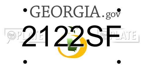 2122SF Georgia License Plate
