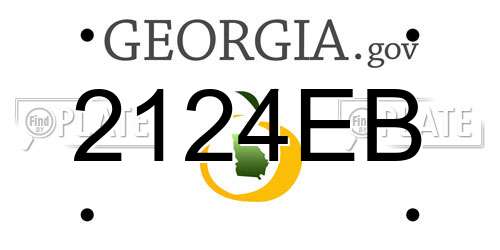 2124EB Georgia License Plate