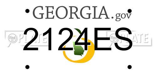 2124ES Georgia License Plate