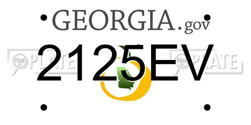 2125EV Georgia License Plate