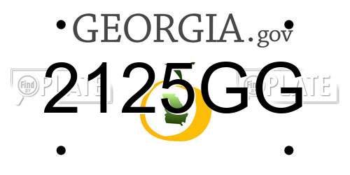 2125GG Georgia License Plate