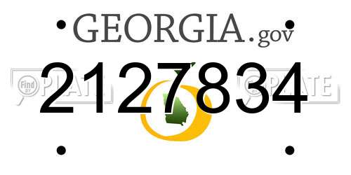 2127834 Georgia License Plate