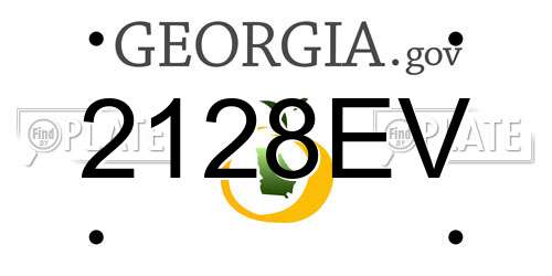2128EV Georgia License Plate