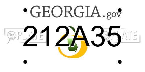 212A35 Georgia License Plate