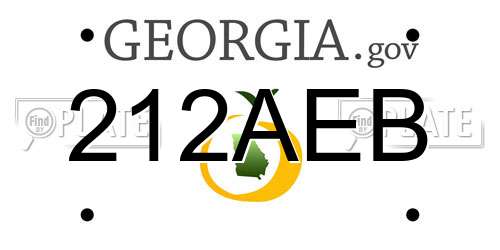 212AEB Georgia License Plate