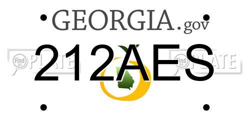 212AES Georgia License Plate