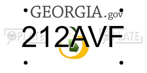 212AVF Georgia License Plate