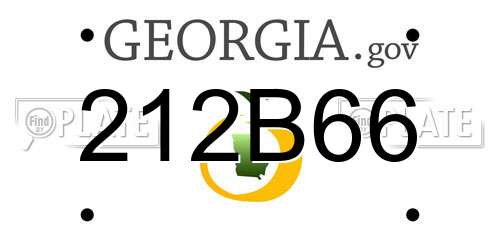 212B66 Georgia License Plate