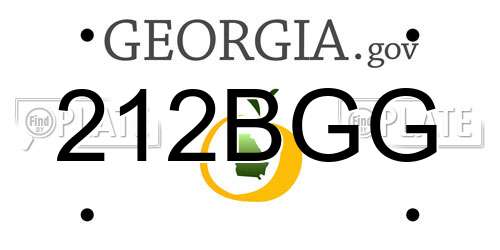212BGG Georgia License Plate
