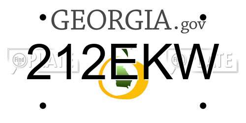 212EKW Georgia License Plate