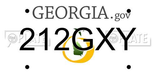 212GXY Georgia License Plate