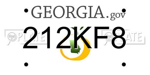 212KF8 Georgia License Plate